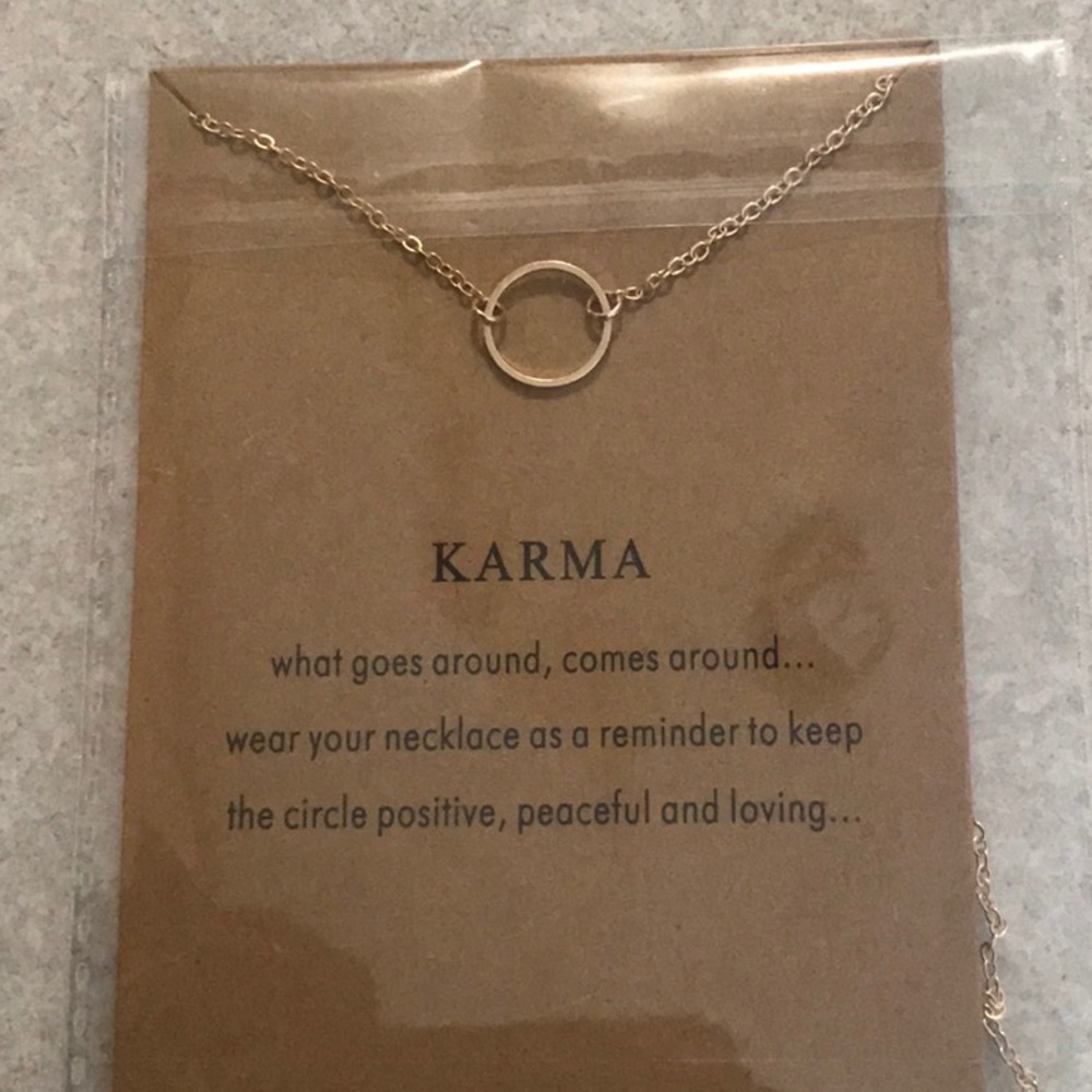 Gold Karma Single Circle Necklace